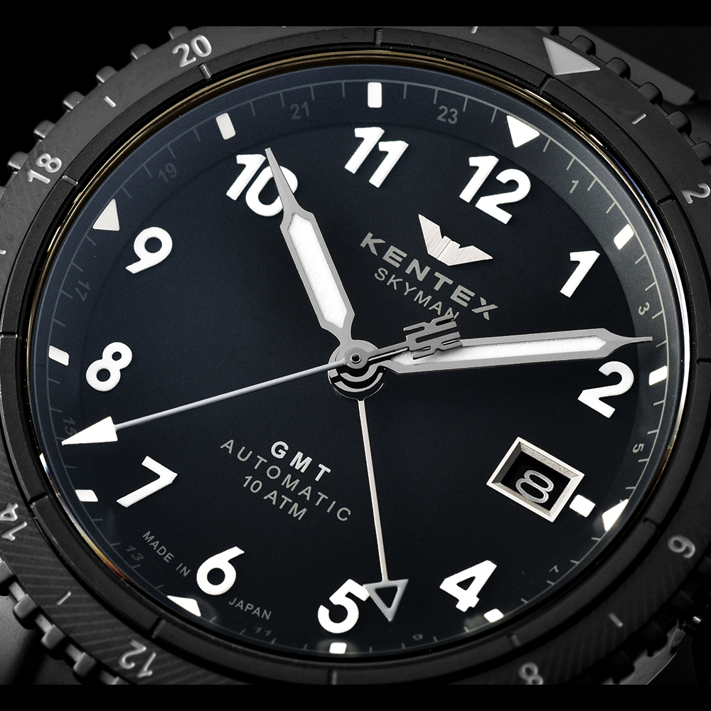 KENTEX スカイマンGMT オールブラック／SKYMAN GMT All Black